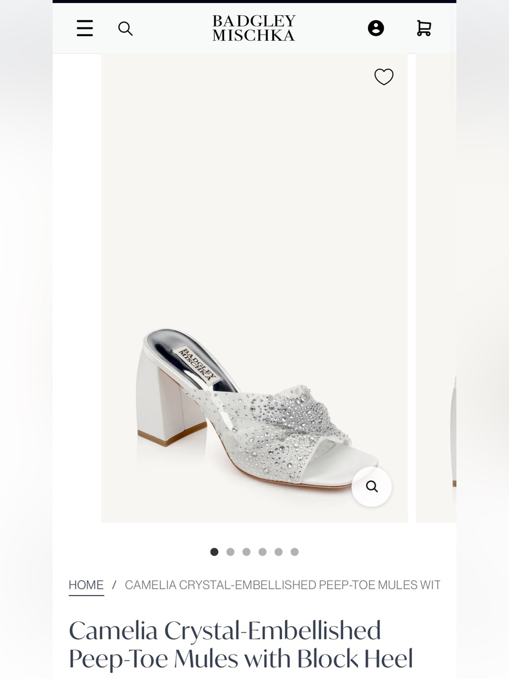 Badgley Mischka White Crystal Bridal Heel